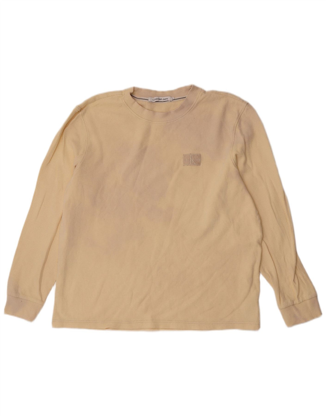 Calvin Klein Herre Top Langærmet XL Beige Bomuld
