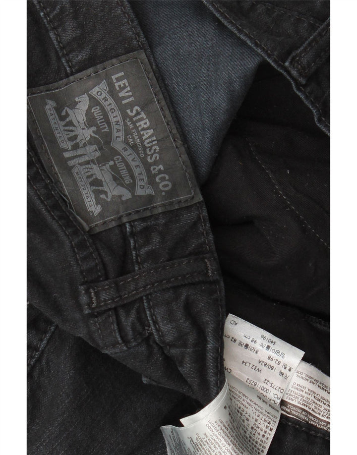 Levi's Slim Jeans til mænd W32 L34 sort bomuld