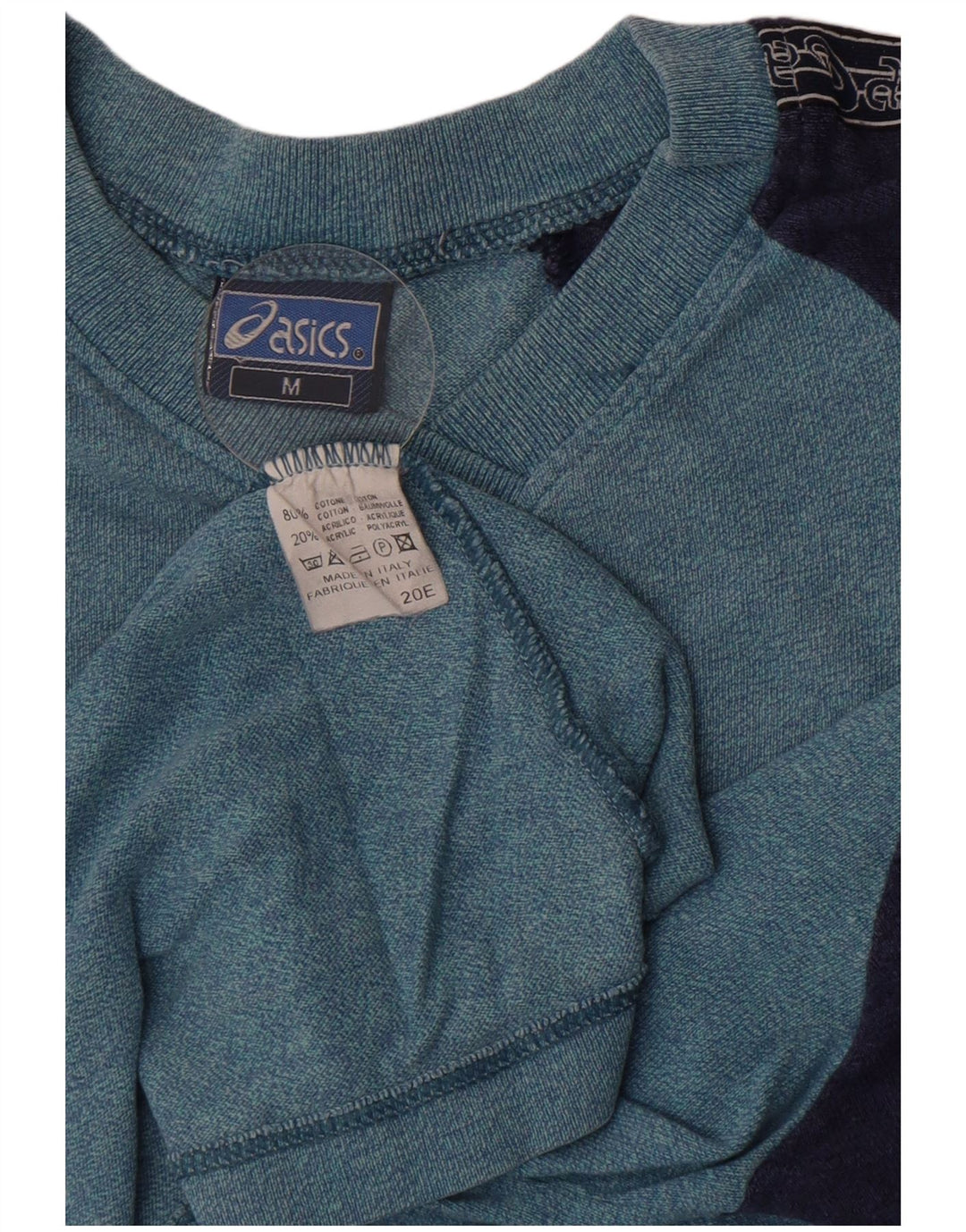 Asics Herre grafisk T-shirt Top Medium Blue Colourblock Bomuld