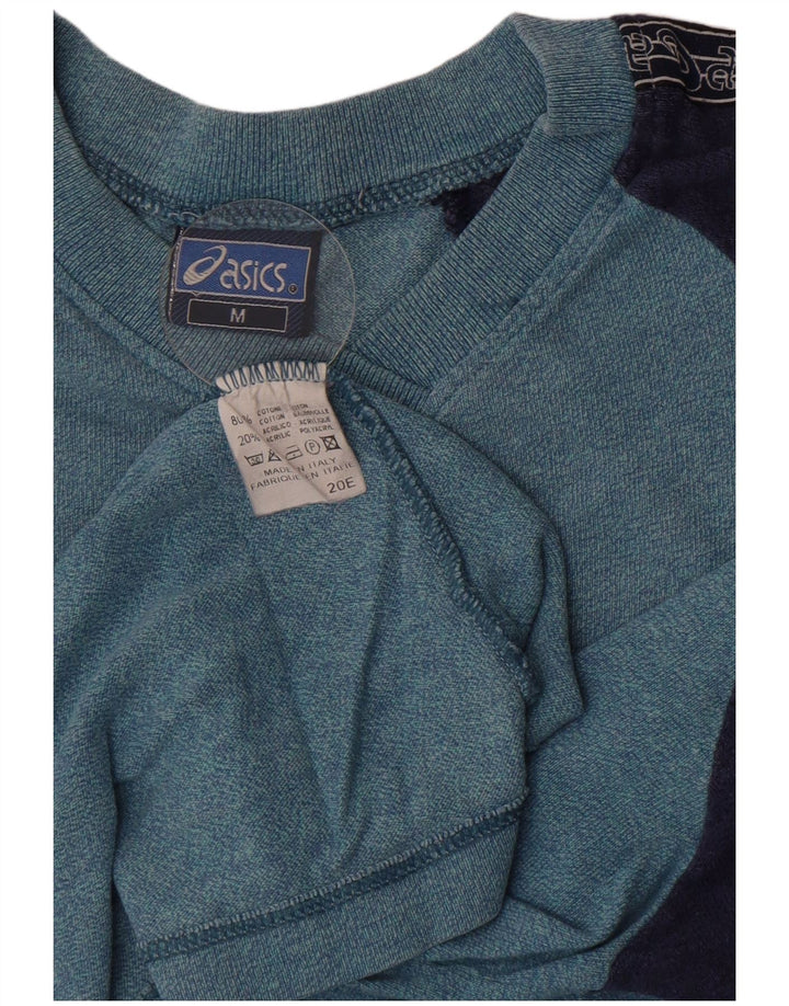 Asics Herre grafisk T-shirt Top Medium Blue Colourblock Bomuld