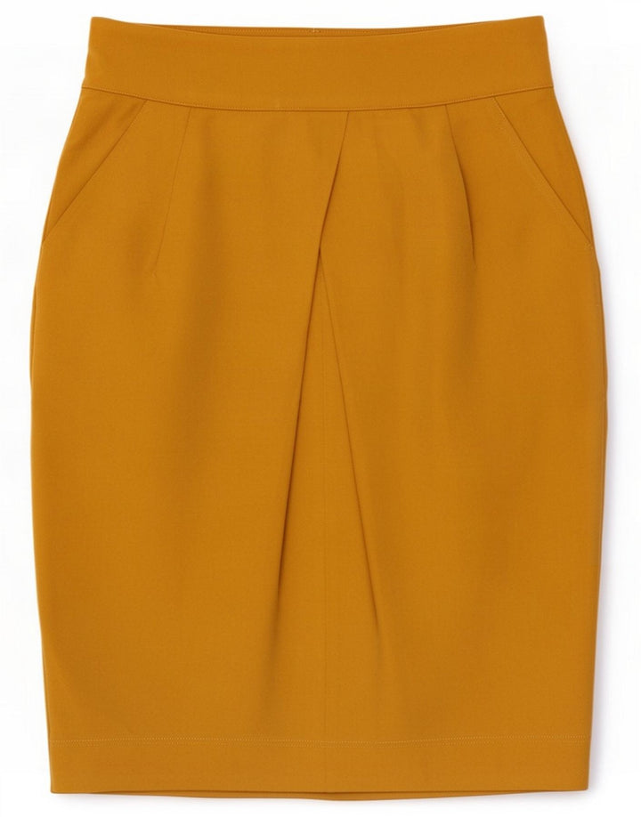 Byblos Womens Pencil Skirt IT 44 Medium W28 Yellow Wool