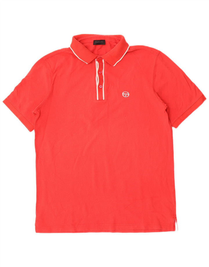 Sergio Tacchini herre poloshirt XL rød bomuld
