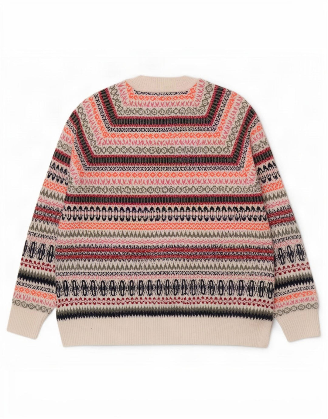 Marks & Spencer Herre Boat Neck Jumper Sweater Large Multicolored Fair Isle