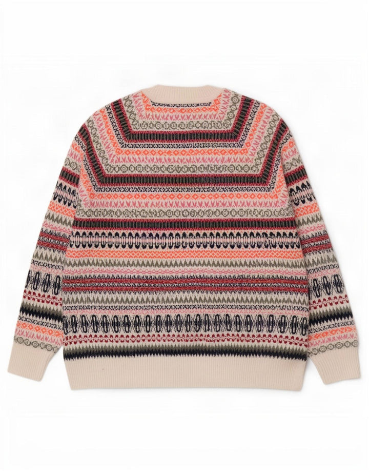 Marks & Spencer Herre Boat Neck Jumper Sweater Large Multicolored Fair Isle
