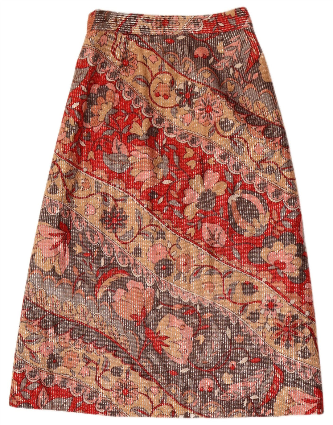 Vintage Midi-nederdel til kvinder W26 Lille flerfarvet blomster