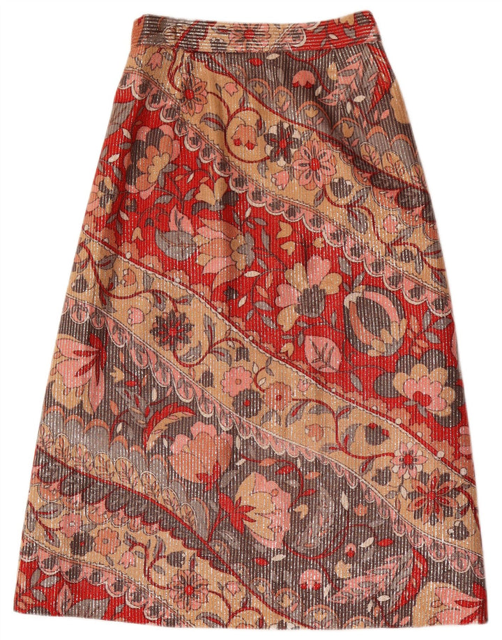 Vintage Midi-nederdel til kvinder W26 Lille flerfarvet blomster