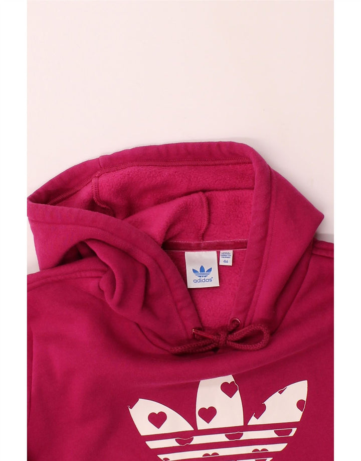 ADIDAS Womens Graphic Hoodie Jumper IT 46 Large Pink Polyester Vintage Adidas and Second-Hand Adidas from Messina Hembry 