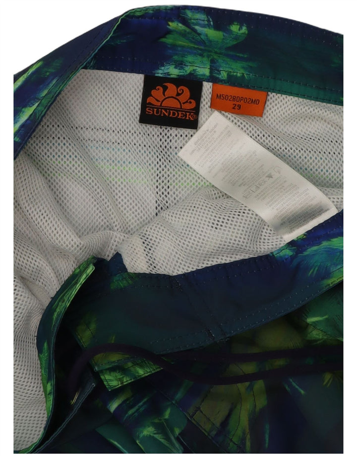 Sundek Badeshorts til mænd Small Navy Blue Tie Dye Polyester