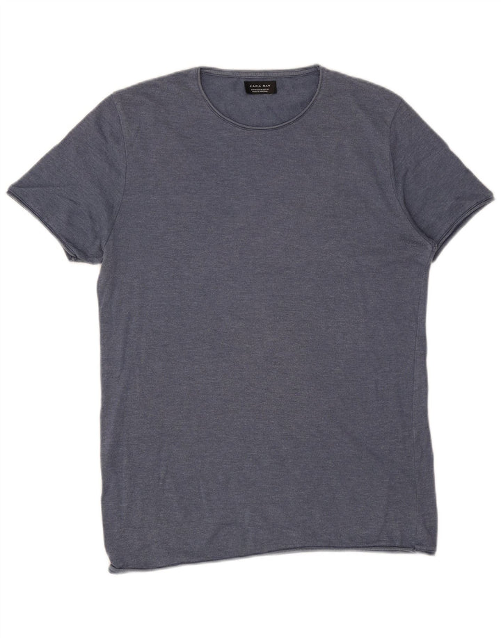 Zara Herre T-Shirt Top Medium Navy Blue