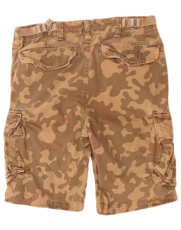 SUPERDRY Herre Cargo Shorts W32 Medium Brun Camouflage Bomuld