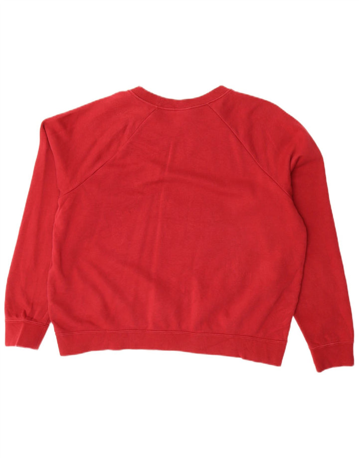 Nike Dame Oversized Sweatshirt Jumper UK 16 Stor Rød Bomuld