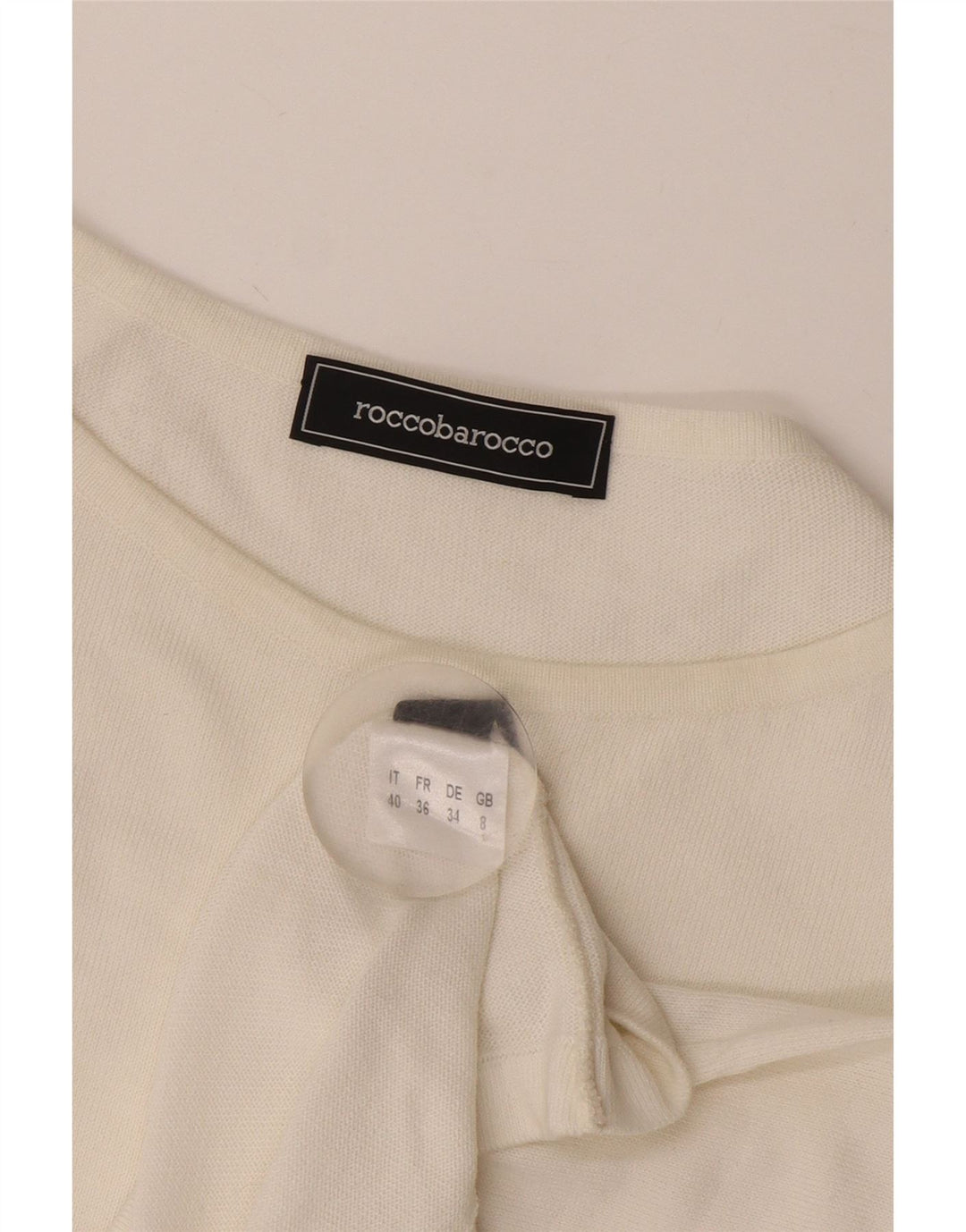 Roccobarocco Dame Crop Bluse Top UK 8 Small White