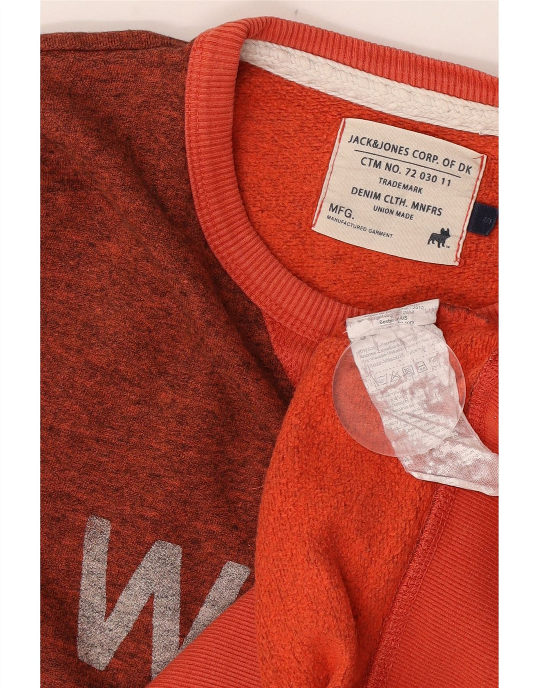Jack & Jones grafisk sweatshirt til mænd, lille orange flækket bomuld