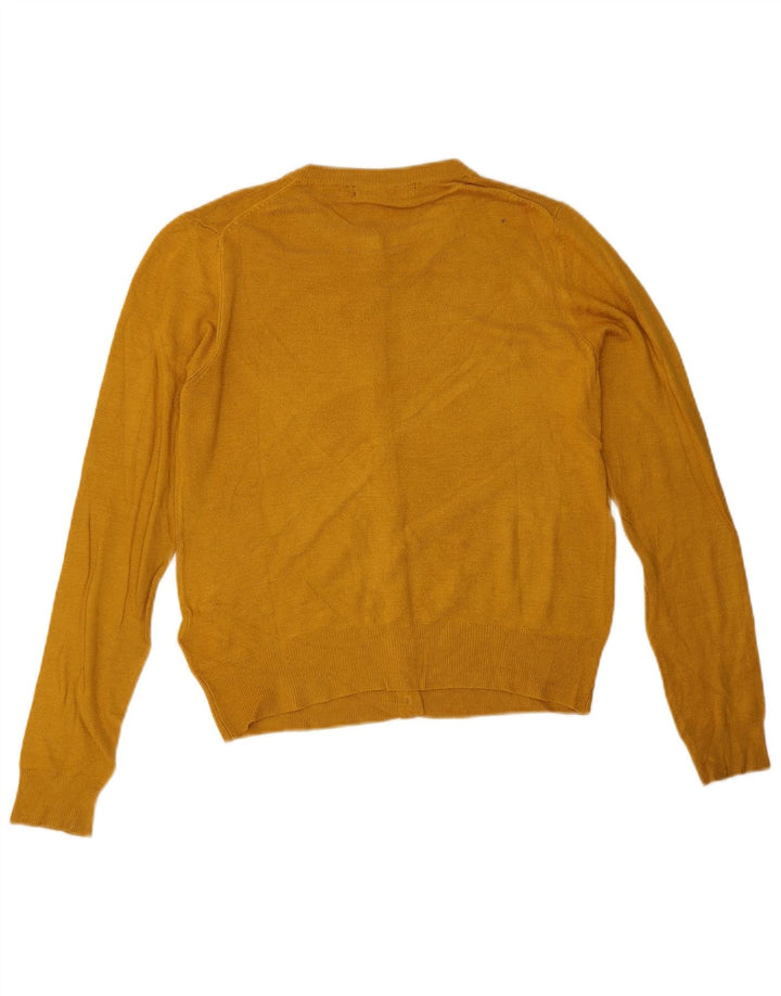 Marks & Spencer Dame Oversized Cardigan Sweater UK 8 Lille Gul