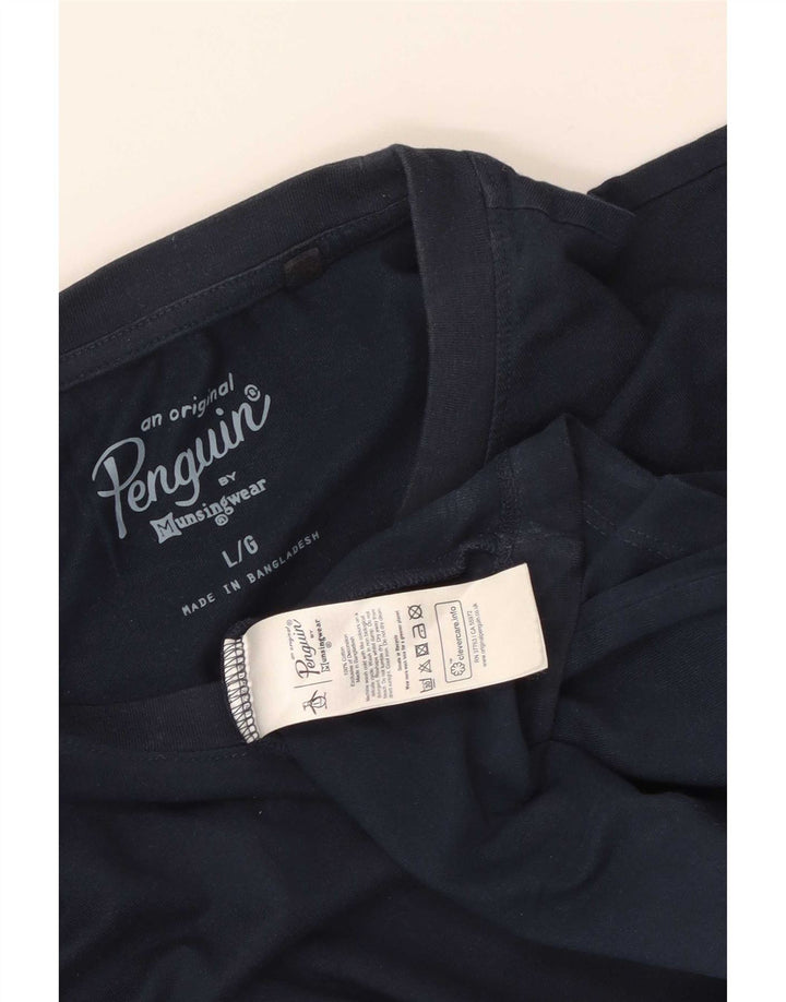 Penguin Herre T-Shirt Top Stor Marineblå Bomuld