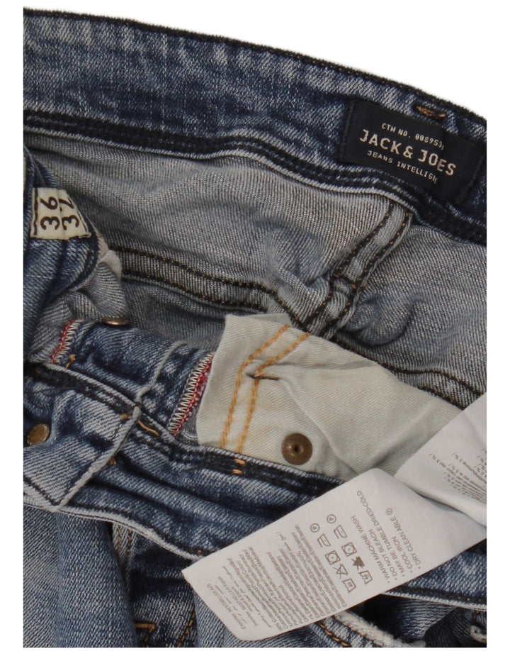 JACK & JONES Distressed denimshorts til mænd W36 Large Blue Cotton
