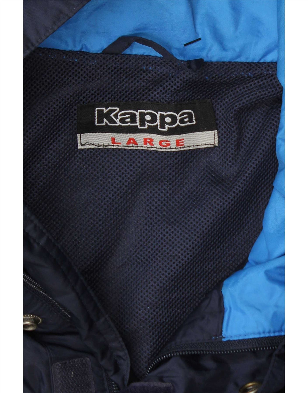 Kappa Herre Graphic Windbreaker Jacket UK 40 Large Navy Blue Colourblock