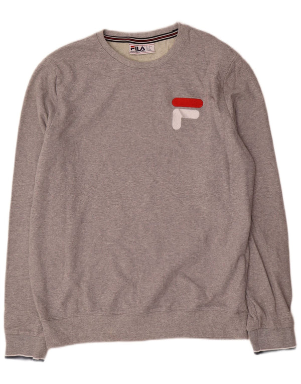 Fila Herre Grafisk Sweatshirt Jumper Stor Grå Polyester