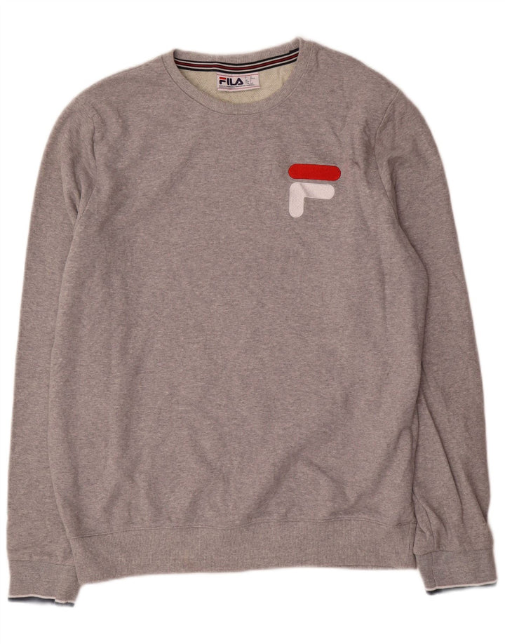 Fila Herre Grafisk Sweatshirt Jumper Stor Grå Polyester