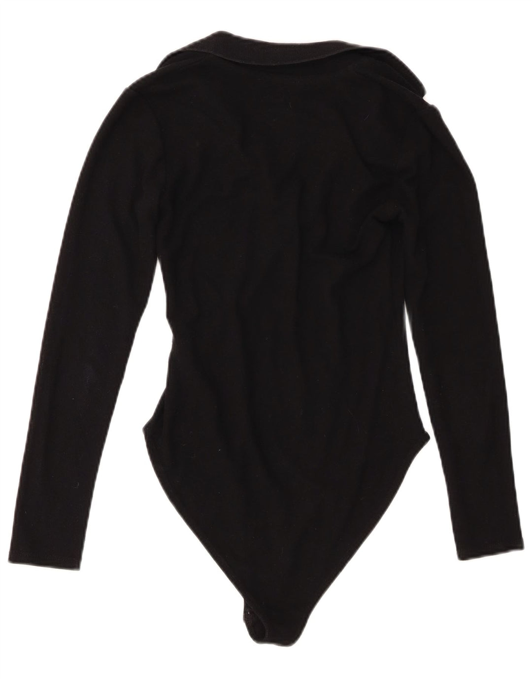 Zara Womens Polo Neck Bodysuit UK 12 Medium Black Polyester