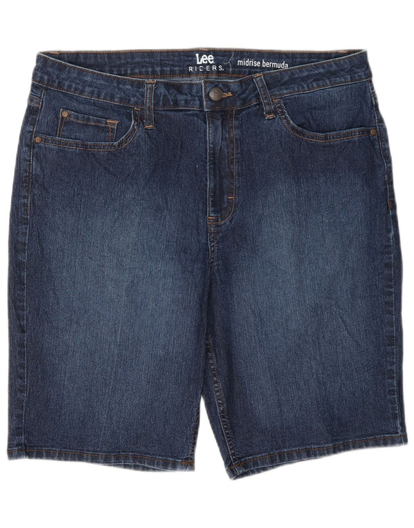 Lee Womens Riders Mid Rise Bermuda-denimshorts US 14 XL W34 Blue Cotton