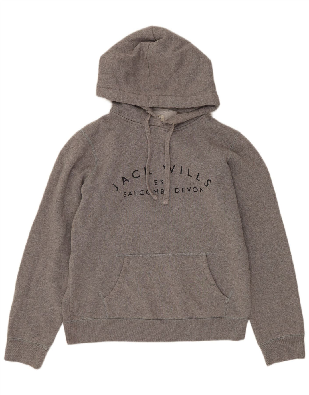 JACK WILLS Dame Salcombe Devon Oversized hættetrøje Jumper UK 10 Lille Grå