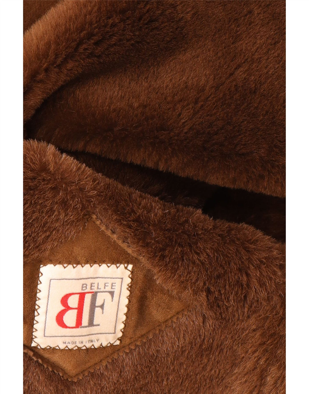 Belfe Womens Shearling Coat UK 14 Medium Brown Læder