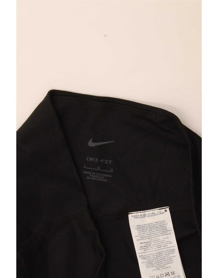 Nike Dame Dri Fit Leggings UK 14 Large Black Polyester