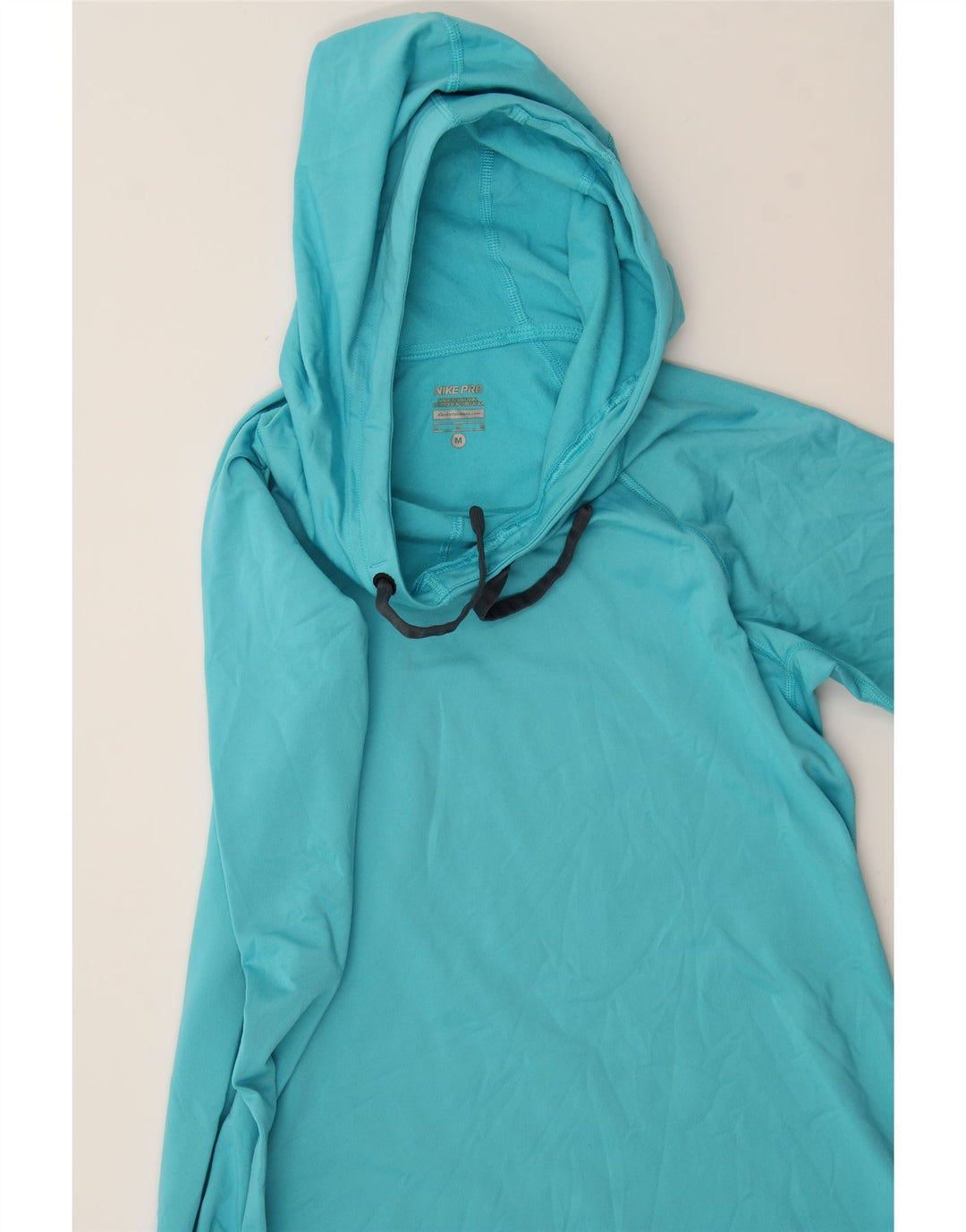 NIKE Womens Dri Fit Hoodie Jumper UK 12 Medium Blue Vintage Nike and Second-Hand Nike from Messina Hembry 