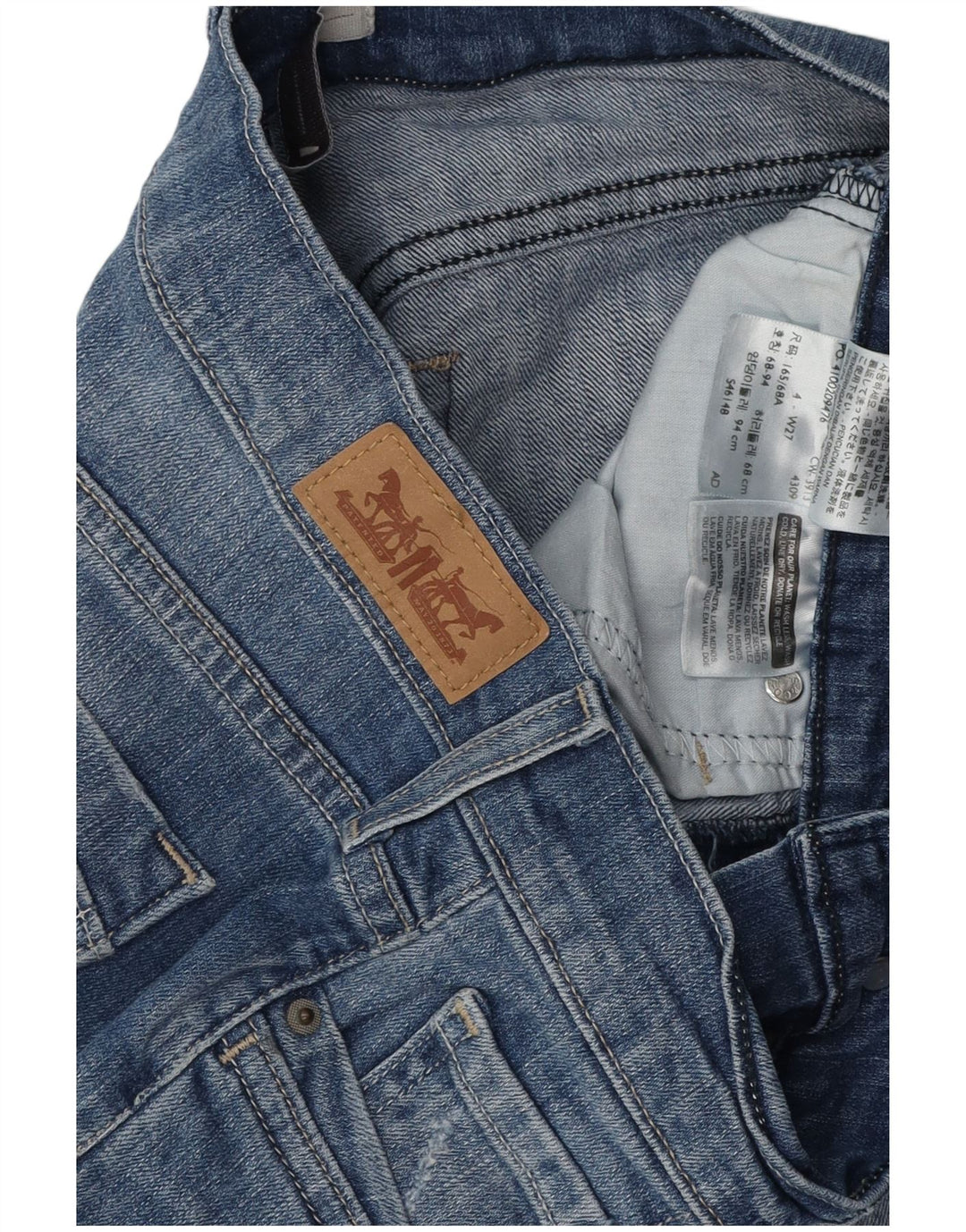 LEVI'S Dame Capri Jeans US 4 Small W27 L18 Blå Bomuld