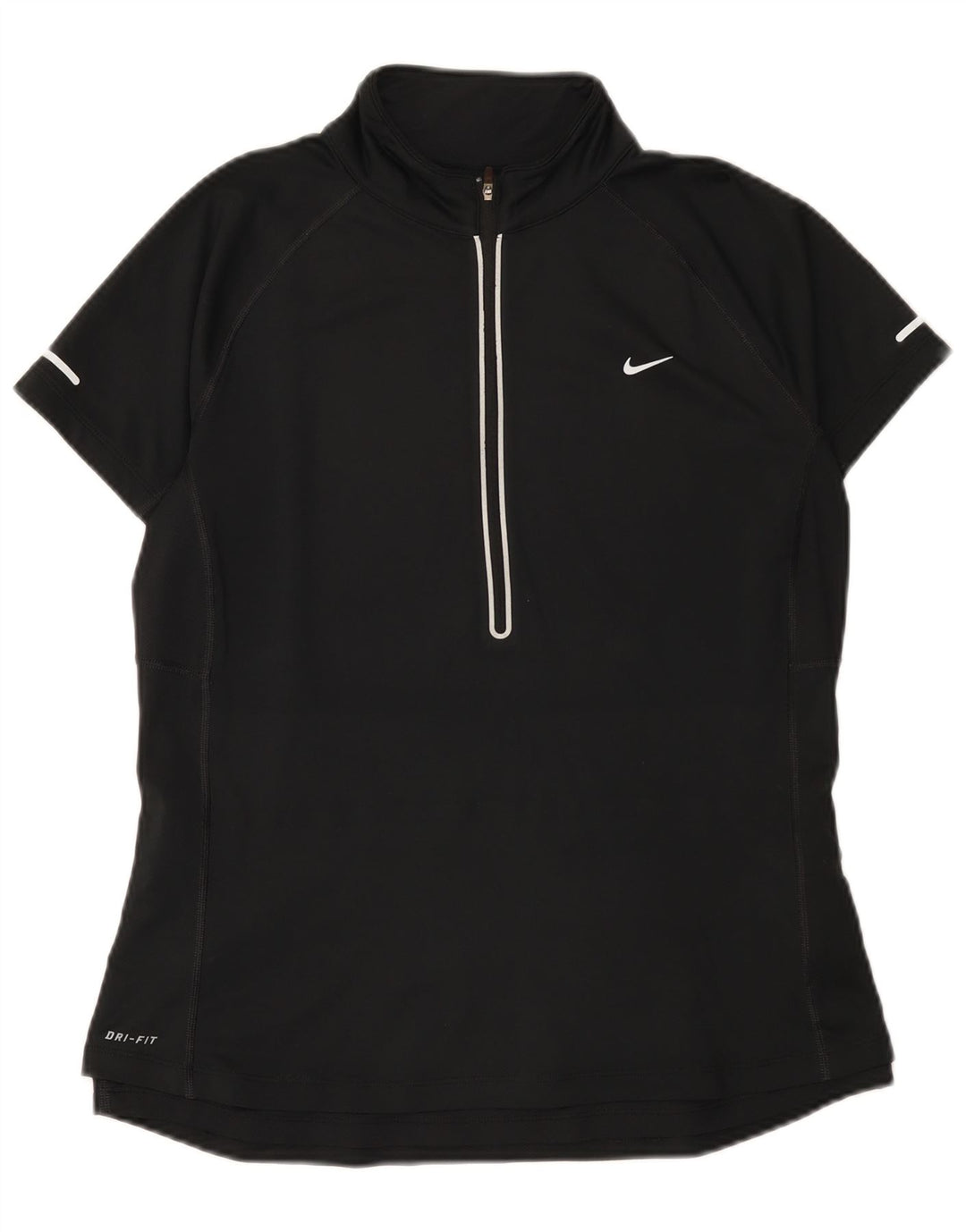 Nike Dame Dri Fit T-shirt med lynlås hals DK 14 Stor sort polyester
