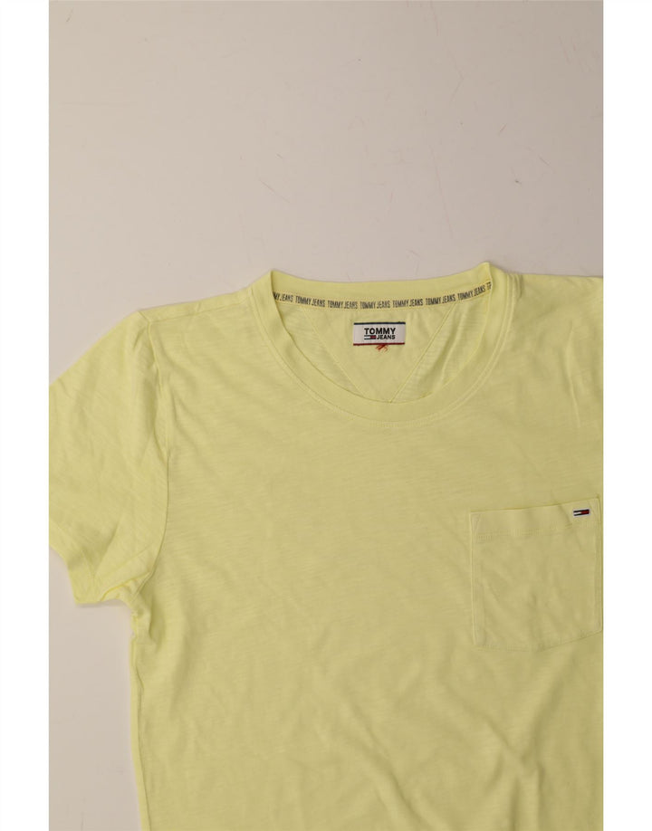 TOMMY HILFIGER Mens T-Shirt Top Small Yellow Vintage Tommy Hilfiger and Second-Hand Tommy Hilfiger from Messina Hembry 