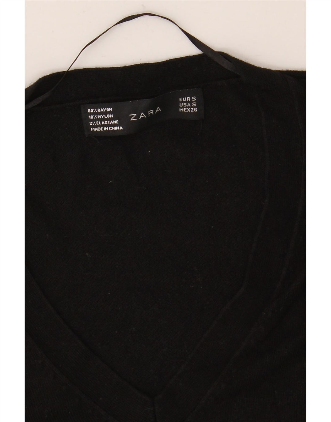 Zara Dame V-hals sweater UK 10 Small Black