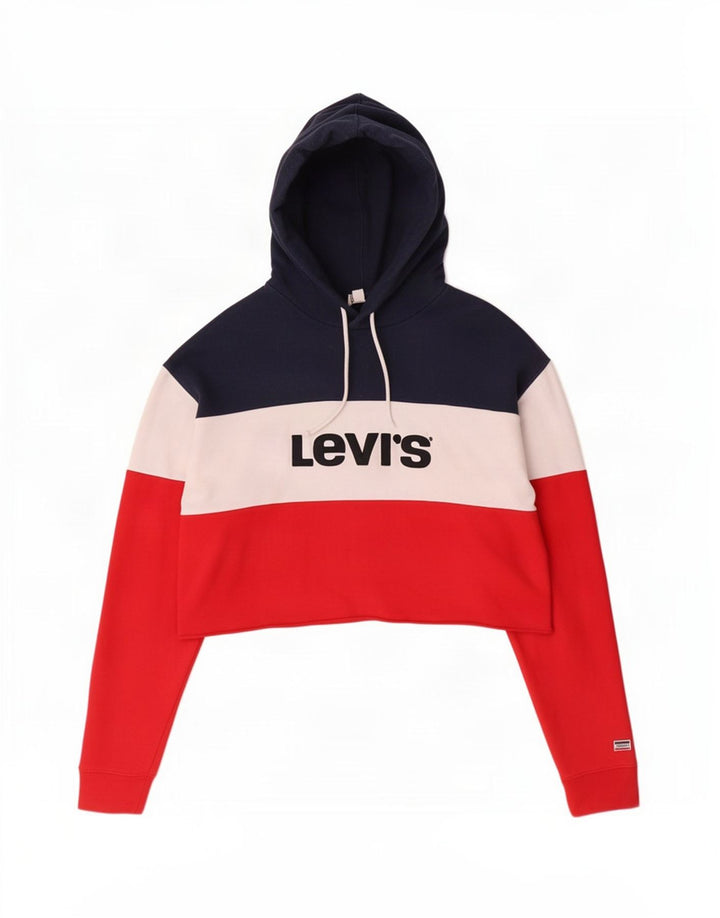 Levi's Dame Oversized Crop Hoodie Jumper UK 14 Medium Flerfarvet
