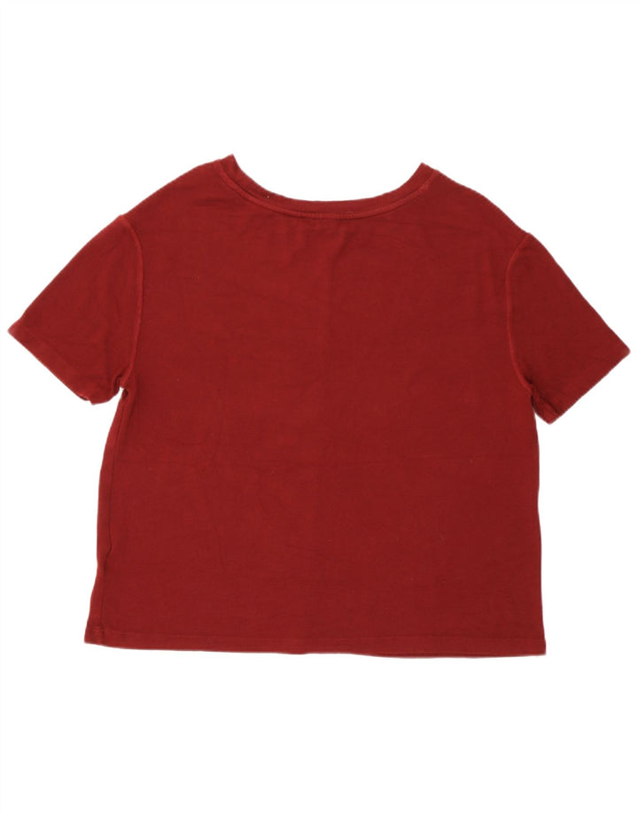 Marks & Spencer T-shirt top til kvinder UK 14 Medium Burgundy Viscose