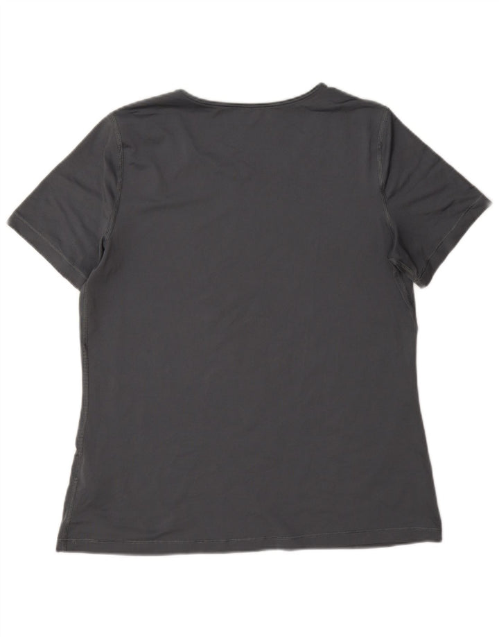 Nike Dame Dri Fit T-Shirt Top UK 16 Stor Grå Polyester