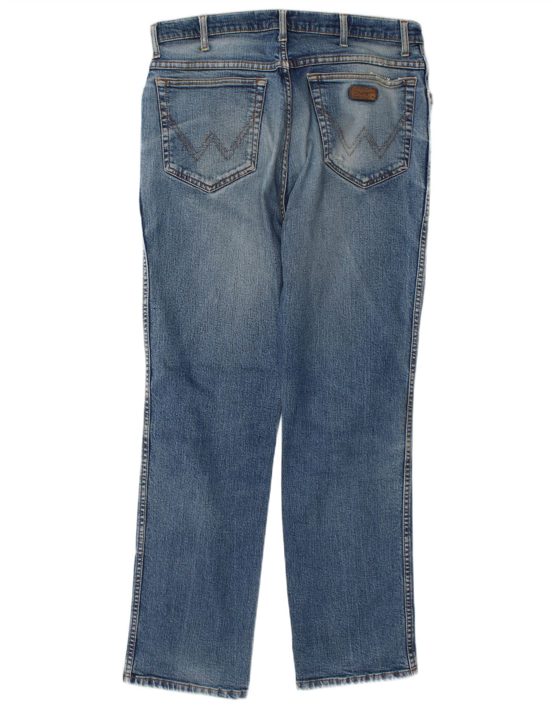 Wrangler Herre Texas Distressed Straight Jeans W34 L32 Blå Bomuld