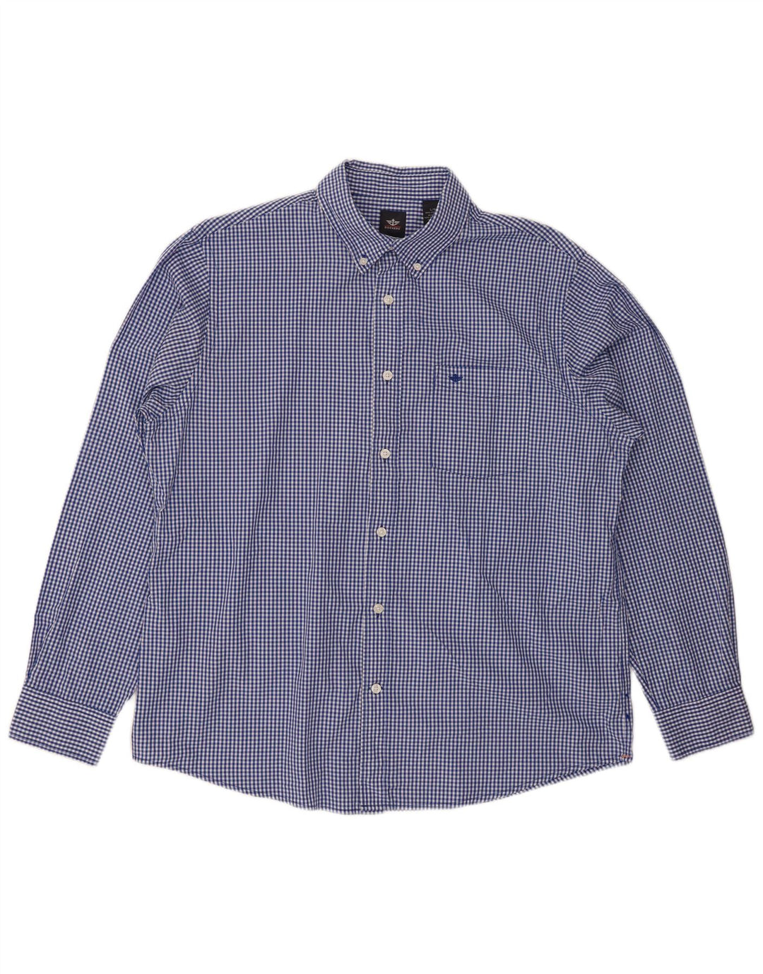 DOCKERS Mens Shirt Large Blue Gingham Cotton