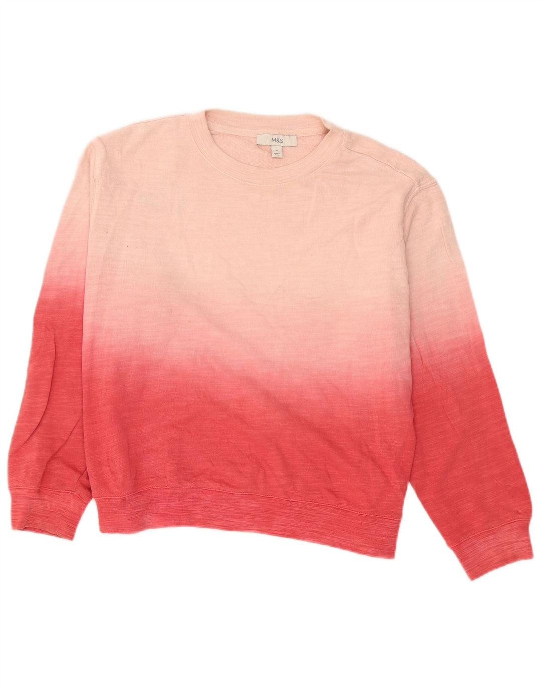 Marks & Spencer Dame Sweatshirt Jumper UK 14 Medium Pink Colourblock