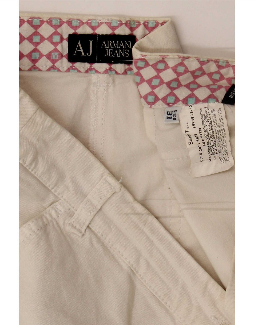 Armani Dame Capri Bukser W31 L20 Hvid Bomuld