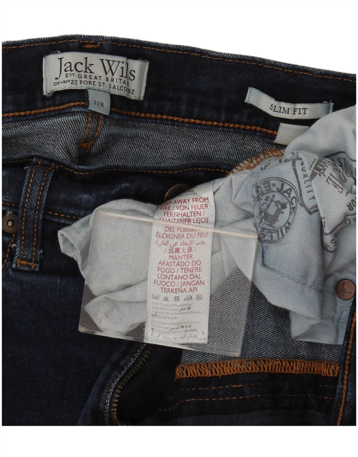 Jack Wills Herre Slim Jeans W32 L28 Marineblå Bomuld