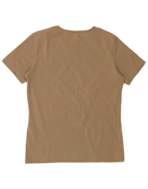 Trussardi Womens T-Shirt Top UK 14 Large Beige