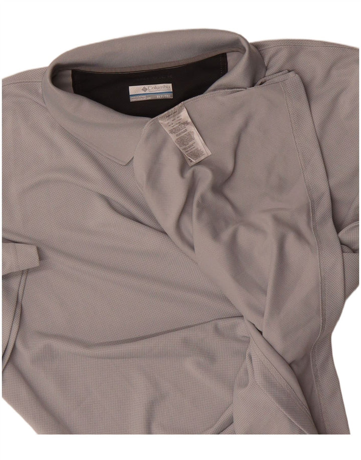 COLUMBIA Mens Big & Tall Polo Shirt XL Grey Polyester