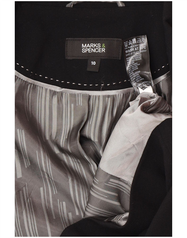 Marks & Spencer Dame 1-knaps blazerjakke UK 10 Lille sort polyester