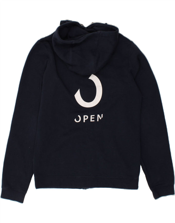 NIKE Mens Graphic Zip Hoodie Sweater Small Navy Blue Vintage Nike and Second-Hand Nike from Messina Hembry 