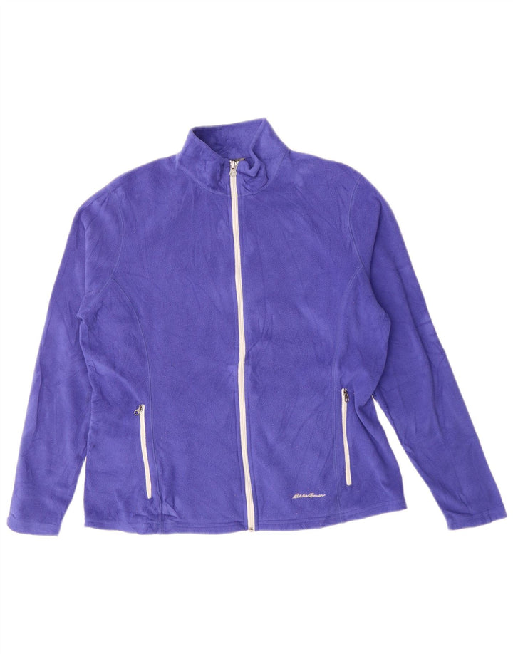 Eddie Bauer Dame Fleecejakke UK 16 Stor Lilla Polyester