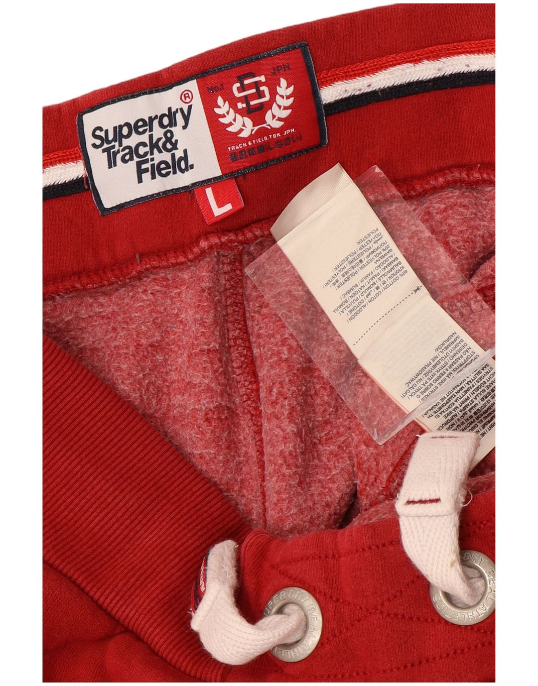 SUPERDRY Herre Track & Field Grafisk træningsdragt Bukser Joggers Large Red