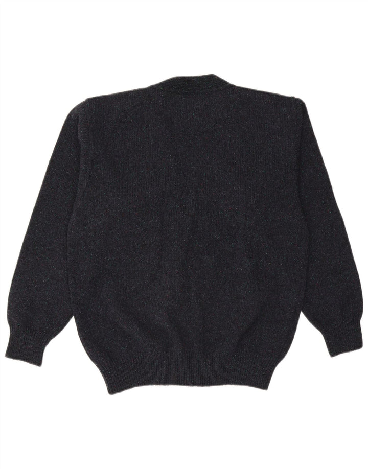Vintage herre cardigan sweater IT 50 Medium marineblå uld
