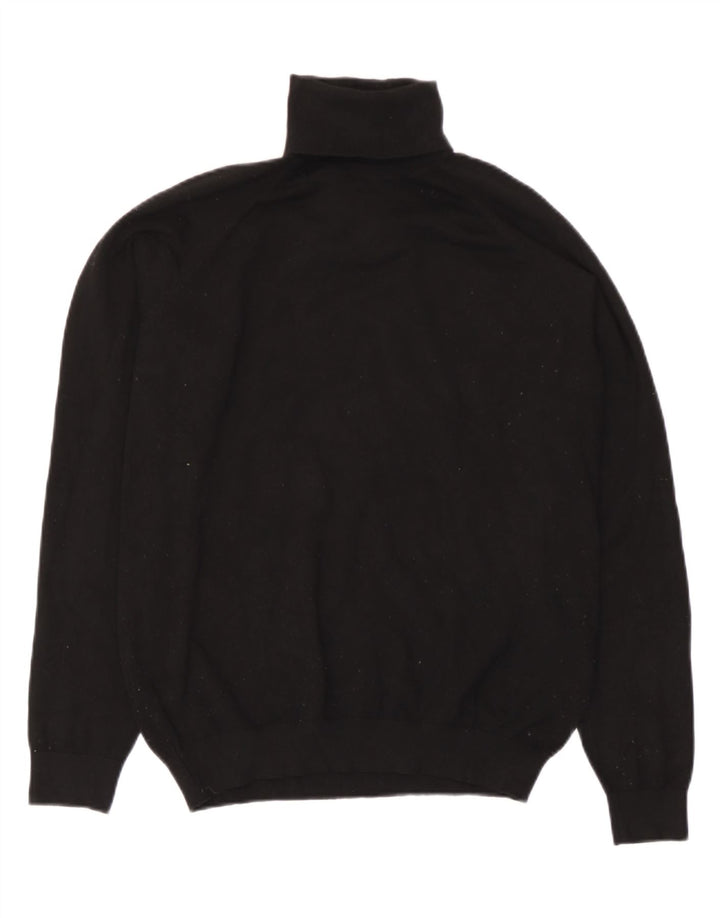 Zara Dame Roll Neck Jumper Sweater UK 10 Small Black Viscose