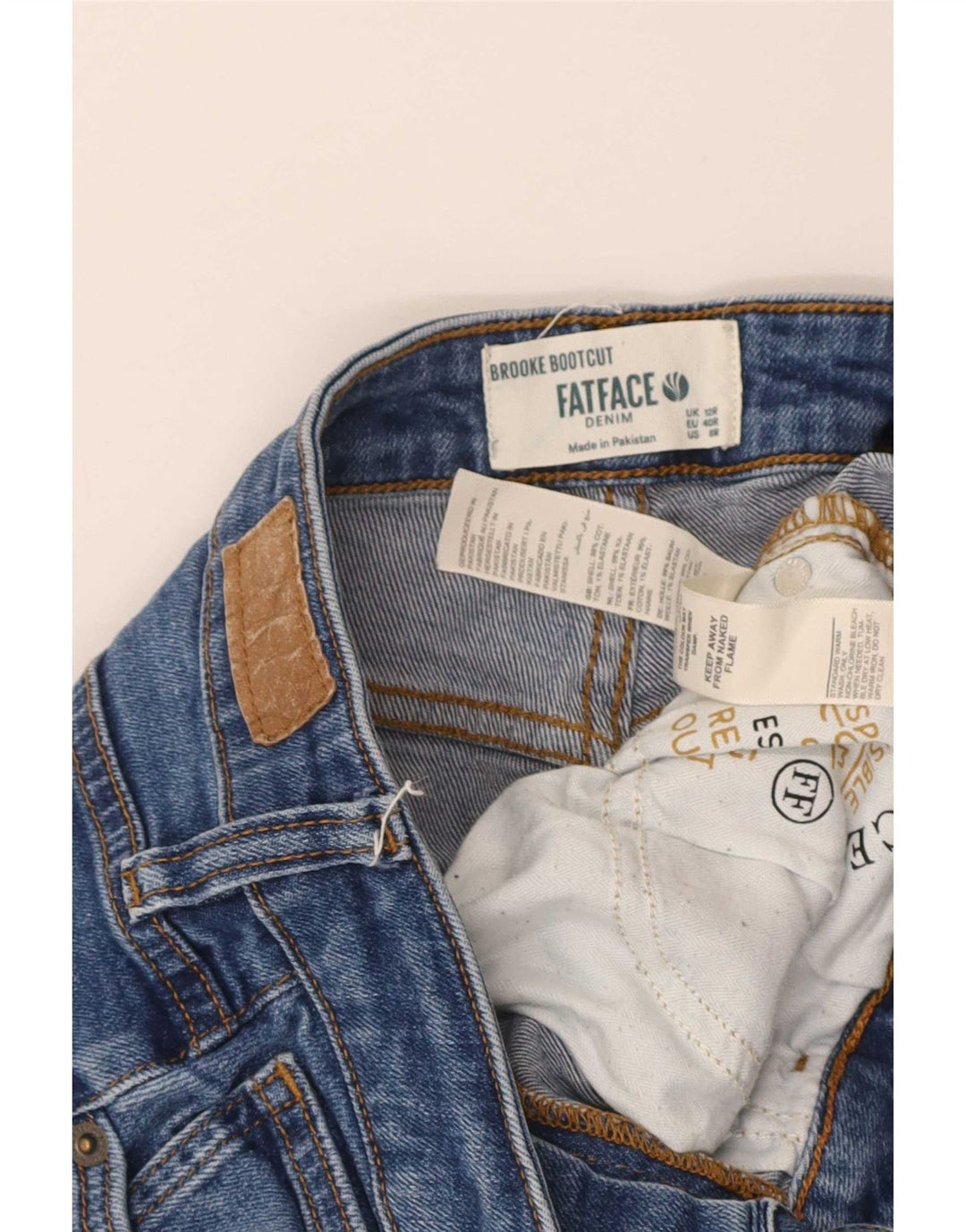 Fat Face Dame Bootcut Jeans UK 12 Medium W30 L29 Blå Bomuld